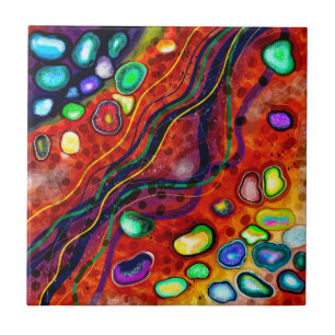 Kleurrijke kunst tegeltje