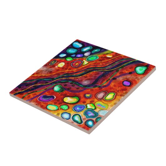 Kleurrijke kunst tegeltje (Zijkant)