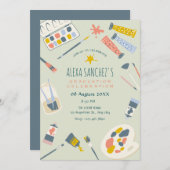 Kleurrijke kunst verfkwast Afstuderen Kaart (Voorkant / Achterkant)