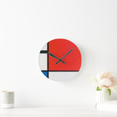 Kleurrijke kunst wandklok,  Piet Mondriaan Ronde Klok (Huis)