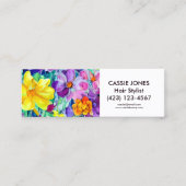 Kleurrijke kunst Waterverf Floral Mini Visitekaartje (Voorkant)