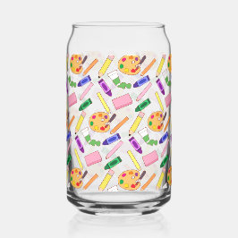 Kleurrijke kunstbenodigdheden blikvorm glas