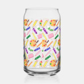 Kleurrijke kunstbenodigdheden blikvorm glas (Rechts)