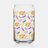 Kleurrijke kunstbenodigdheden blikvorm glas (Links)