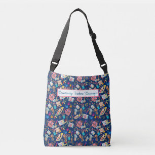 Kleurrijke Kunstbenodigdheden Creatief patroon voo Crossbody Tas