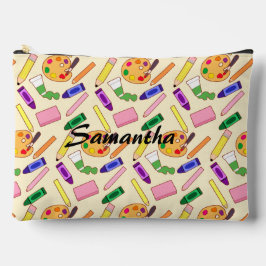 Kleurrijke kunstbenodigdheden etui