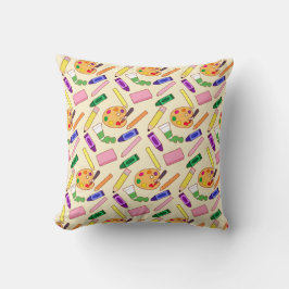 Kleurrijke kunstbenodigdheden kussen