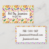 Kleurrijke kunstbenodigdheden visitekaartje (Voorkant / Achterkant)