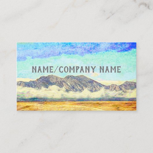 kleurrijke kunstbergen voor natuur met wolken visitekaartje (Voorkant)