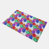 Kleurrijke kunstbloemen patroon deurmat (Schuin)