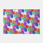 Kleurrijke kunstbloemen patroon deurmat (Voorkant)