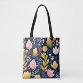 Kleurrijke kunstbloemen tote bag (Voorkant)