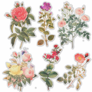 Kleurrijke kunstbloemen, vs 2, felle kleuren sticker