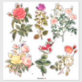 Kleurrijke  kunstbloemen, vs 2, felle kleuren sticker (Vel)