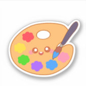 Kleurrijke kunstenaar schilderpalet sticker (Voorkant)