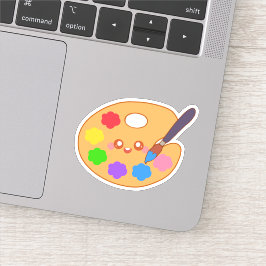 Kleurrijke kunstenaar schilderpalet sticker