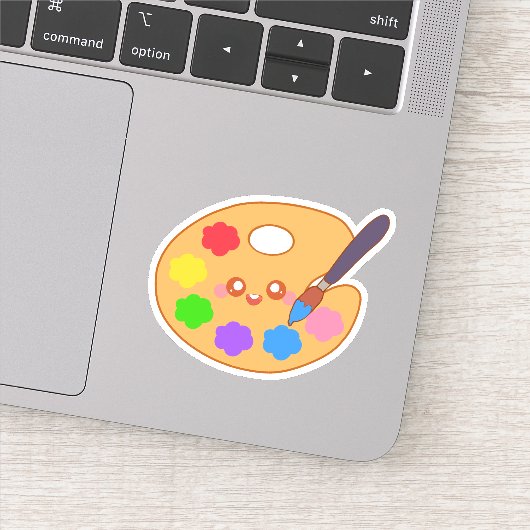 Kleurrijke kunstenaar schilderpalet sticker (Detail)