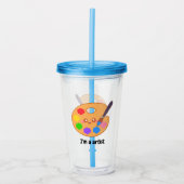Kleurrijke kunstenaarsverf acryl drinkbeker (Voorkant)