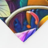 Kleurrijke kunstleeuw fleece deken (Hoek)