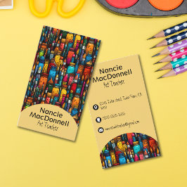 Kleurrijke kunstleraar schilders Accessoires Patro Visitekaartje