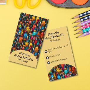 Kleurrijke kunstleraar schilders Accessoires Patro Visitekaartje