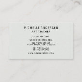 Kleurrijke kunstleraar visitekaartje (Achterkant)