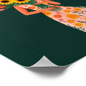 Kleurrijke Kunstprint Bloemenmeisje Poster (Hoek)