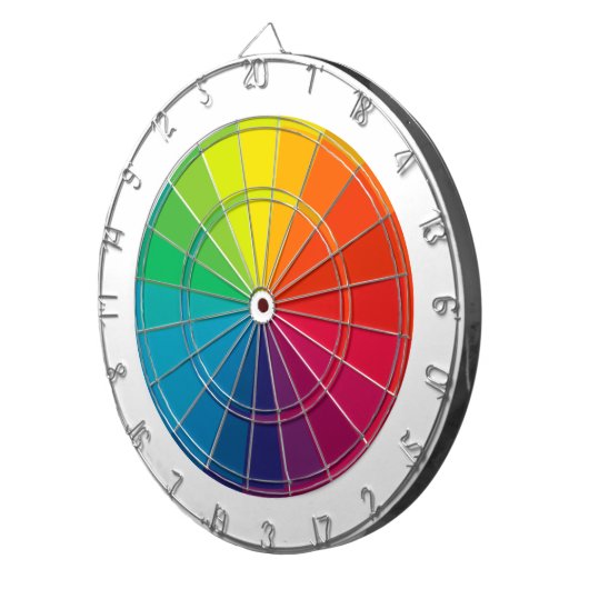 Kleurrijke kunstraad regenboog dartbord (Voorkant Rechts)