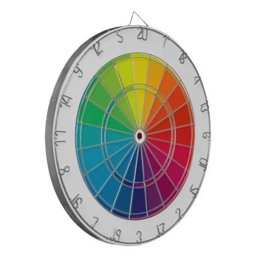 Kleurrijke kunstraad regenboog dartbord (Voorkant Links)
