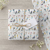 Kleurrijke kunstschaatsers in beweging cadeaupapier