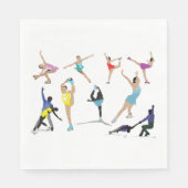 Kleurrijke kunstschaatsers in beweging servet (Voorkant)
