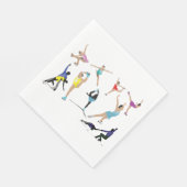 Kleurrijke kunstschaatsers in beweging servet (Hoek)