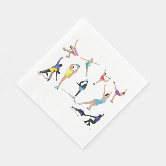 Kleurrijke kunstschaatsers in beweging servet (Hoek)