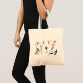Kleurrijke Kunstschaatsers op het Ijs in Beweging Tote Bag (Voorkant (product))