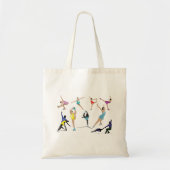 Kleurrijke Kunstschaatsers op het Ijs in Beweging Tote Bag (Voorkant)