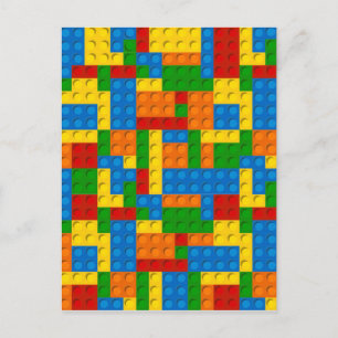 kleurrijke kunststofblokken briefkaart