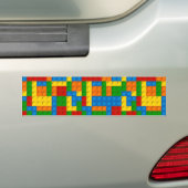 kleurrijke kunststofblokken bumpersticker (Op auto)