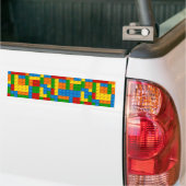 kleurrijke kunststofblokken bumpersticker (Op Truck)
