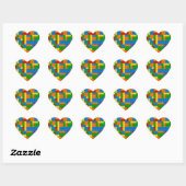 kleurrijke kunststofblokken hart sticker (Vel)
