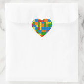 kleurrijke kunststofblokken hart sticker (Tas)