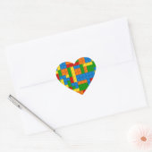kleurrijke kunststofblokken hart sticker (Envelop)