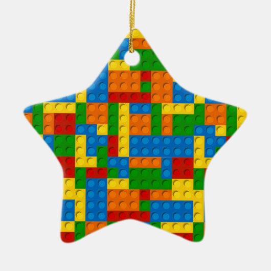 kleurrijke kunststofblokken keramisch ornament (Voorkant)