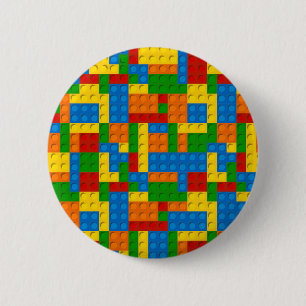 kleurrijke kunststofblokken ronde button 5,7 cm