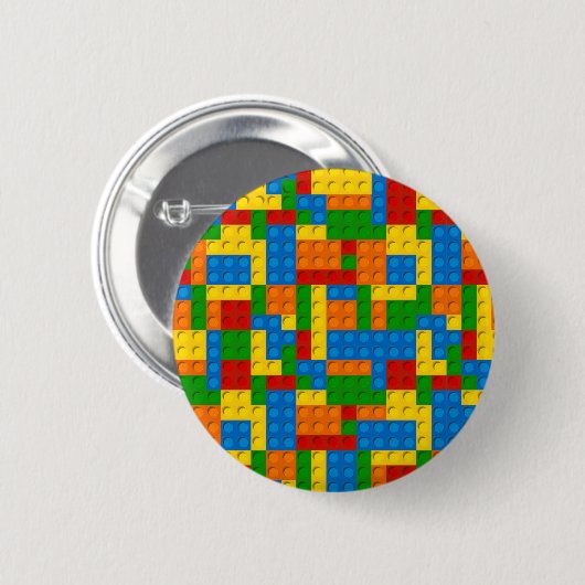 kleurrijke kunststofblokken ronde button 5,7 cm (Voorkant /achterkant)