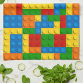 kleurrijke kunststofblokken theedoek (Gevouwen)