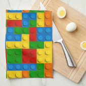 kleurrijke kunststofblokken theedoek (Quarter Fold)