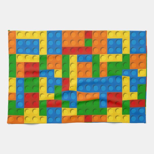 kleurrijke kunststofblokken theedoek (Horizontaal)