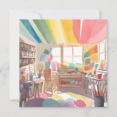 Kleurrijke kunststudio | Waterverf schilderij Kaar (Voorkant)