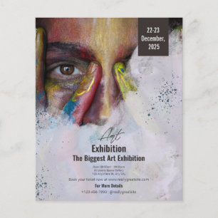 Kleurrijke Kunsttentoonstelling Flyer Portret, Kun