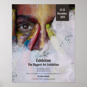 Kleurrijke kunsttentoonstellingsfolder portret, Ku Poster